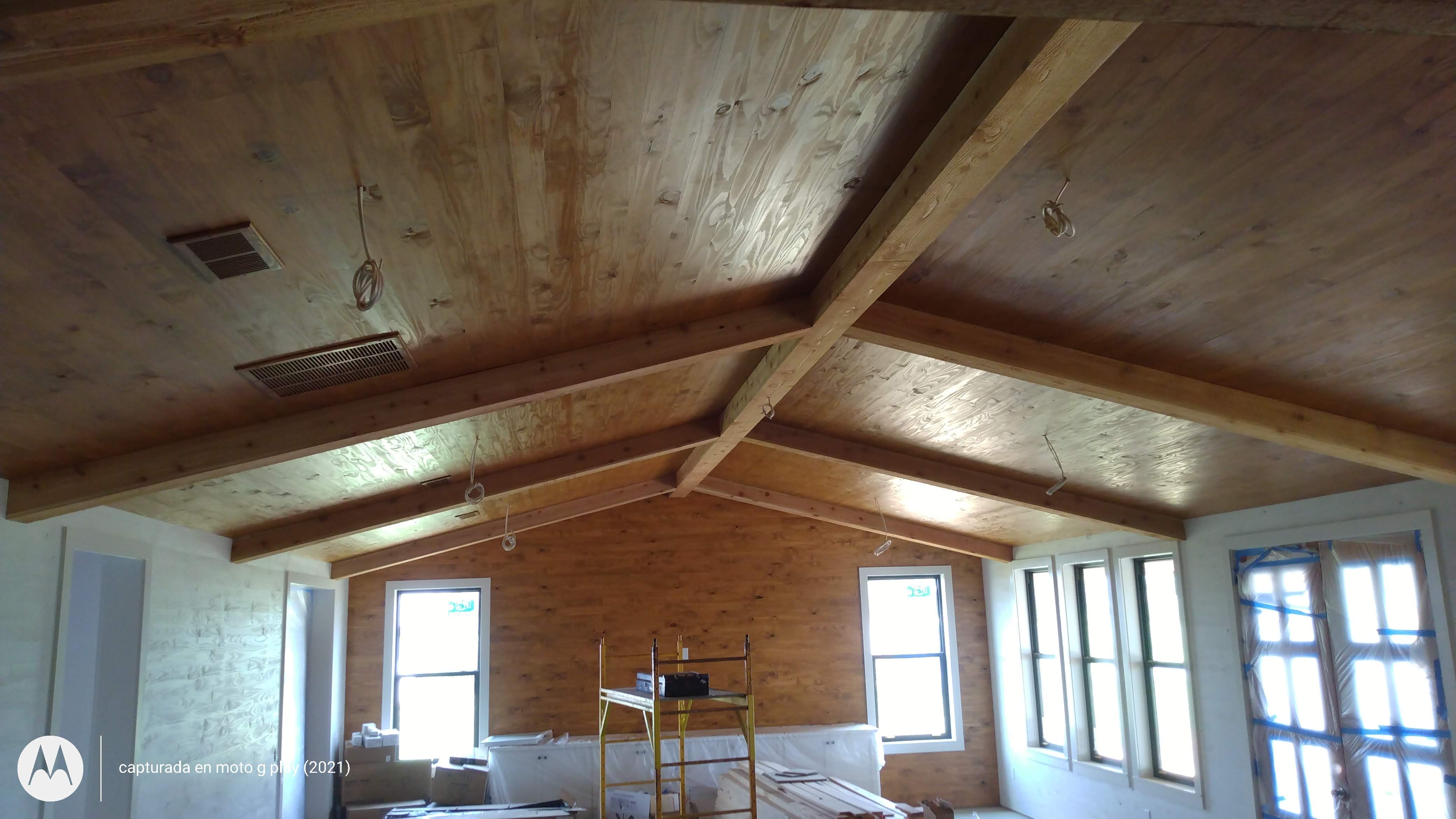 Wood ceiling installation - After